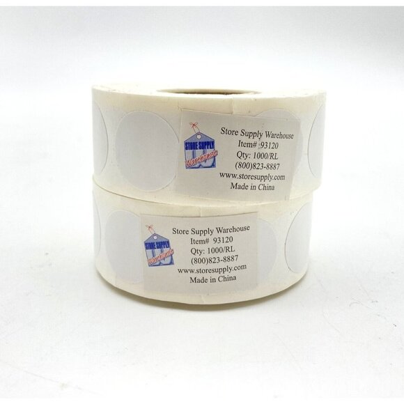 Color Coding Dot‎ Stickers  White 3/4" Self-Adhesive Round Labels 2 Pack 1000 ea - Picture 1 of 4